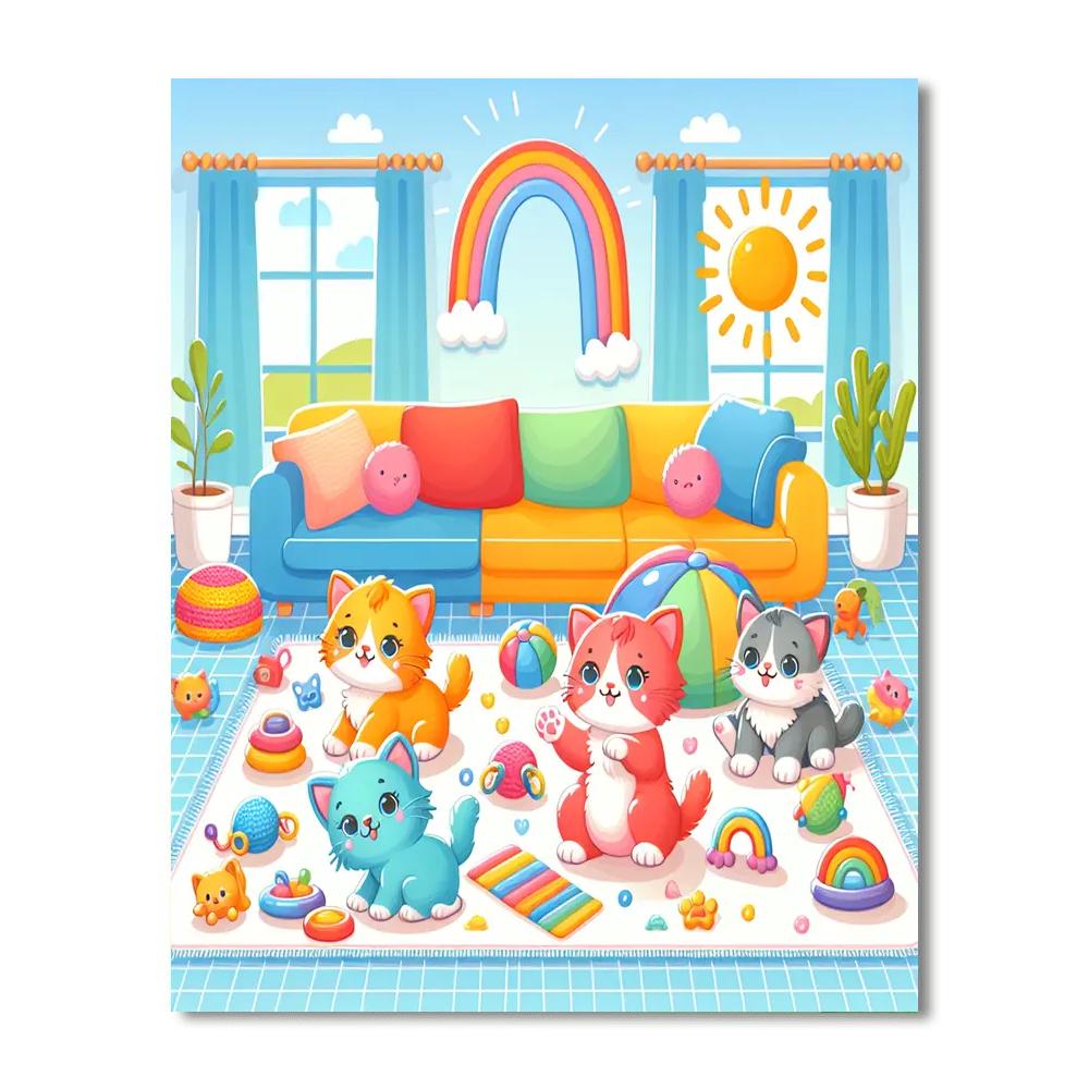 Curious Little Kittens DIY Paint By Numbers