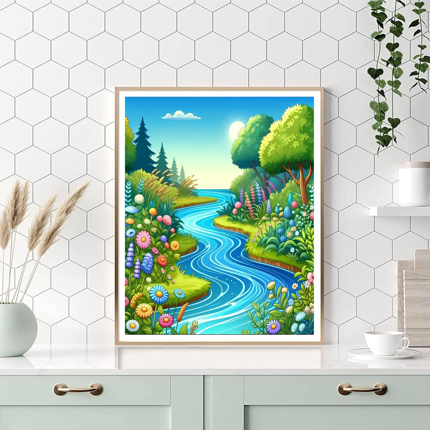 Bouncing Babbling Brook Painting By Numbers Kit