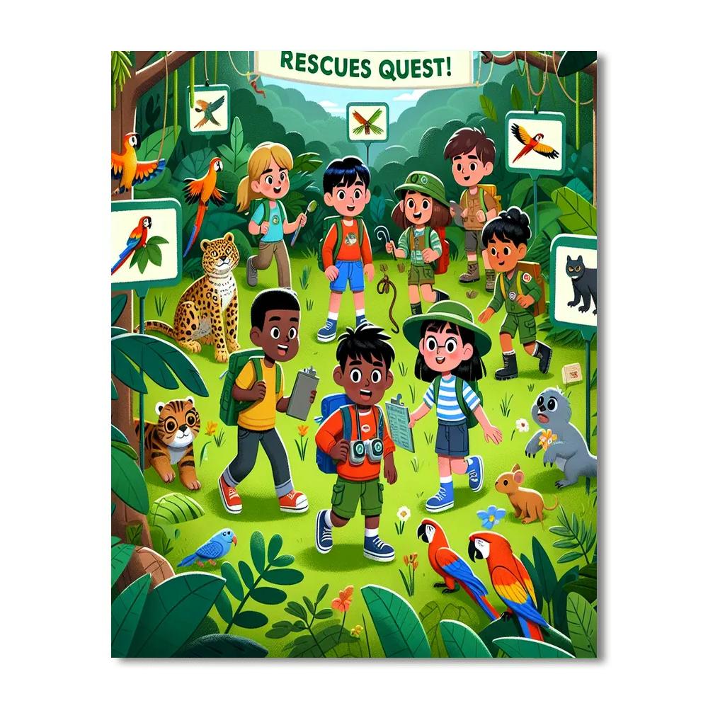 Rainforest Rescue Quest DIY Paint By Numbers