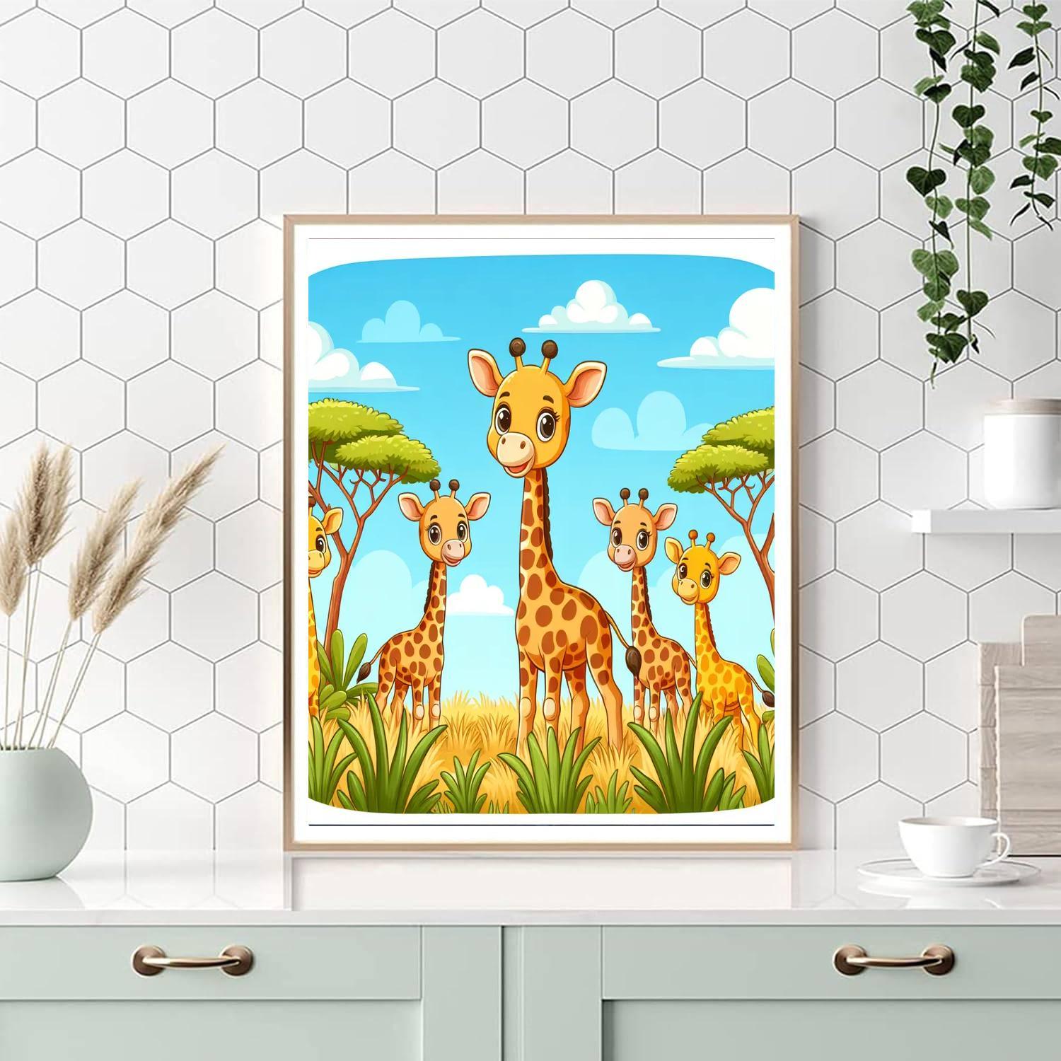 Giggles Of Giraffes Paint By Numbers Art