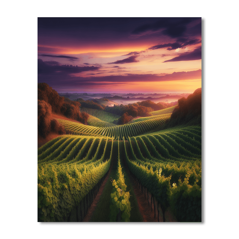 Romantic Vineyard Twilight Paint By Number