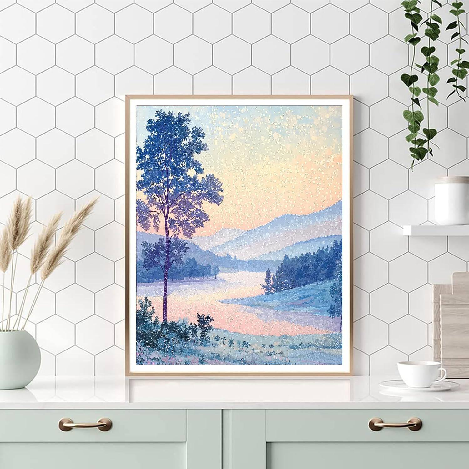 Georges Seurat Inspired Misty Morning Vale  Numbered Painting Kits