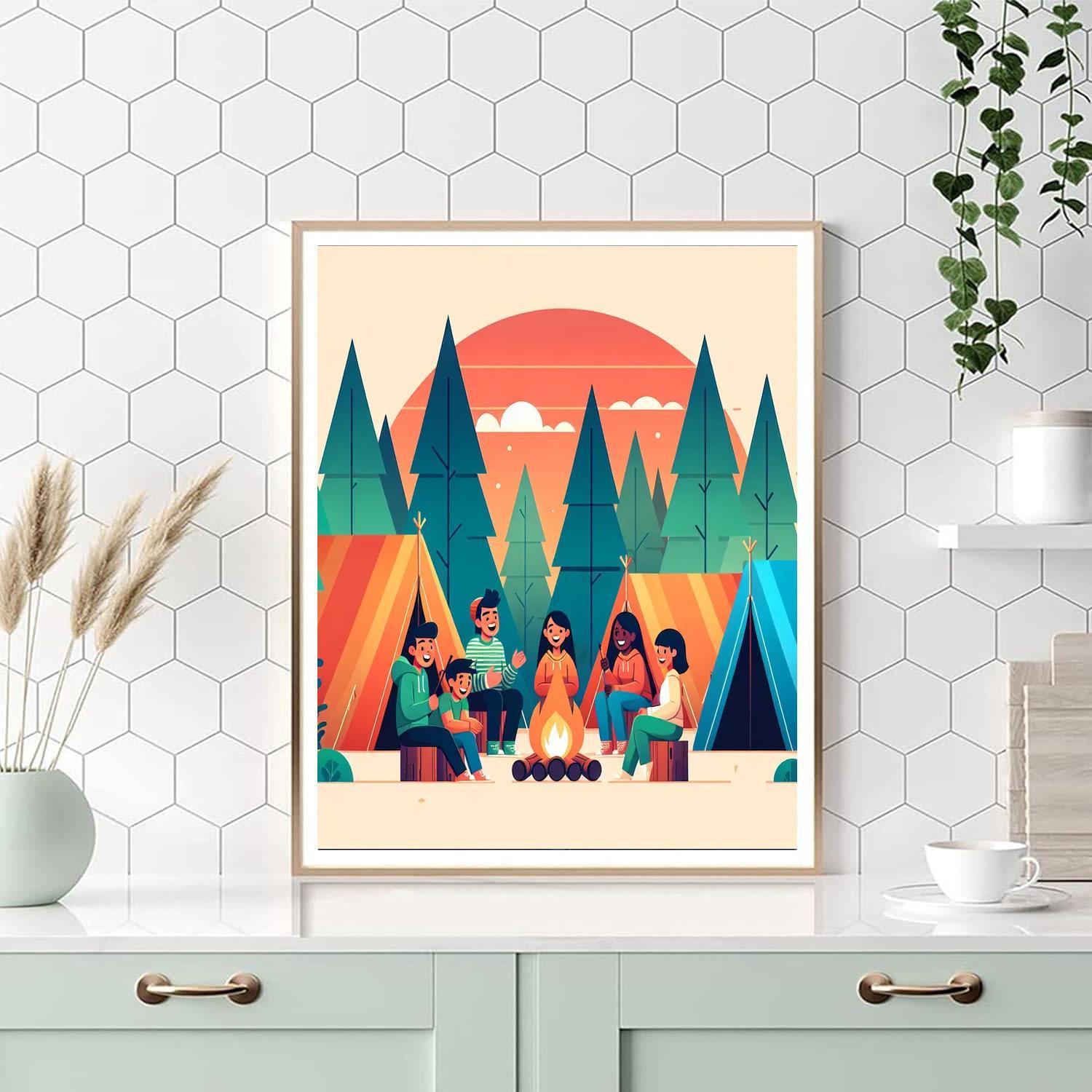 Happy Camper's Campfire Paint By Number
