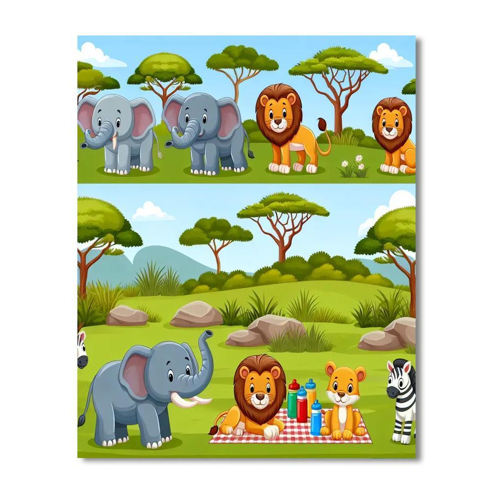 Safari Animals Picnic Paint By Number