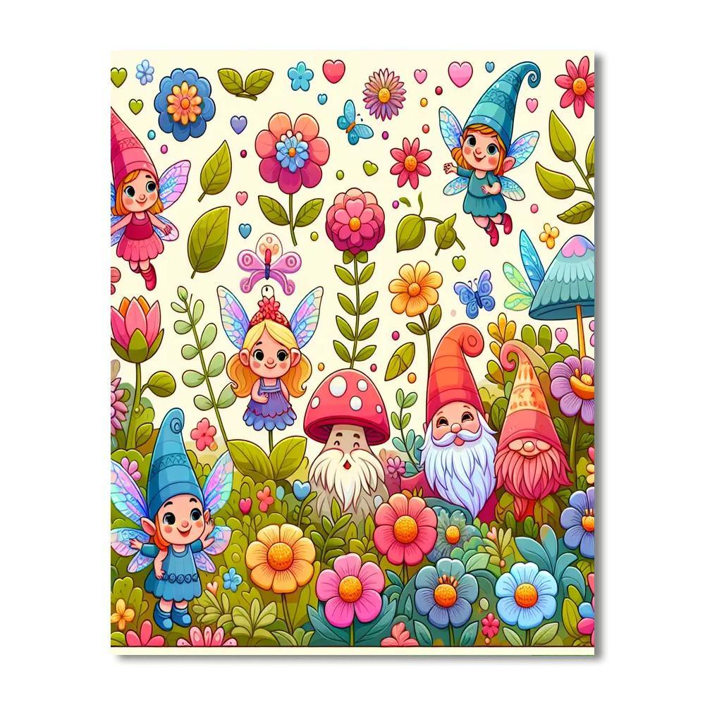 Enchanted Garden With Magical Creatures Paint By Number