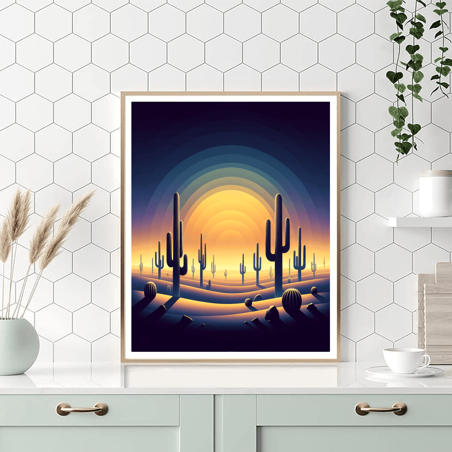 Desert Cactus at Dusk - DIY Painting By Numbers Kit