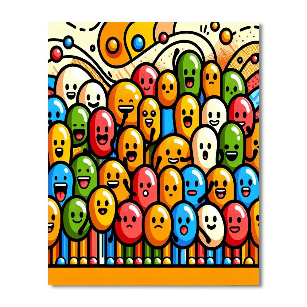 Joyful Jellybean Parade Paint By Numbers Art