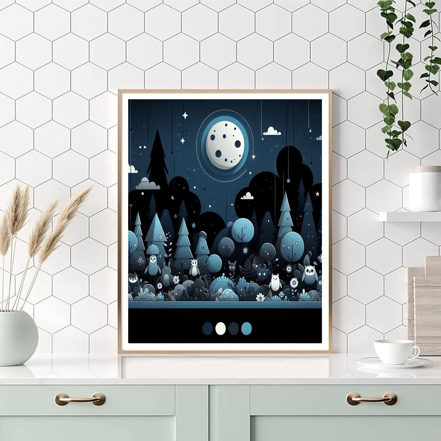 Moonlit Forest Quest Paint By Numbers Art