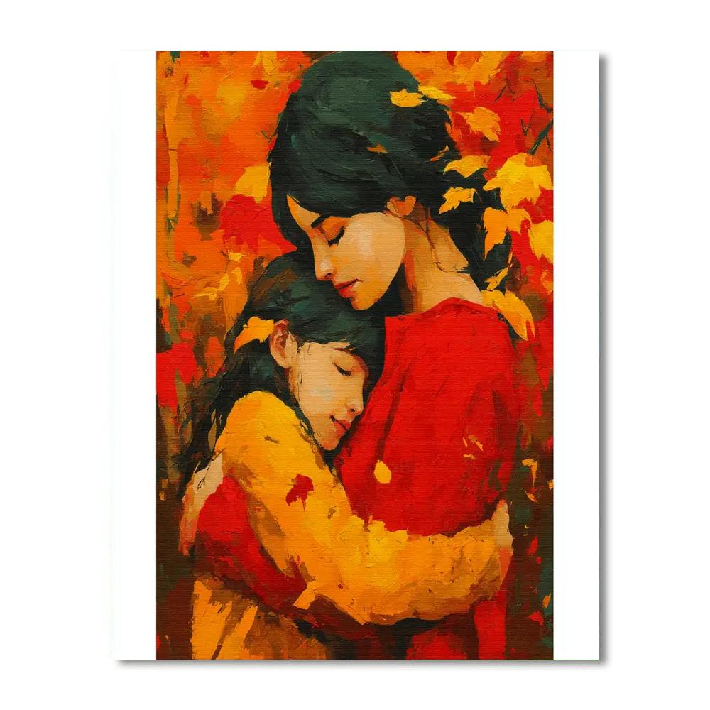 A Mother's Embrace In Autumn Numbered Painting Kits