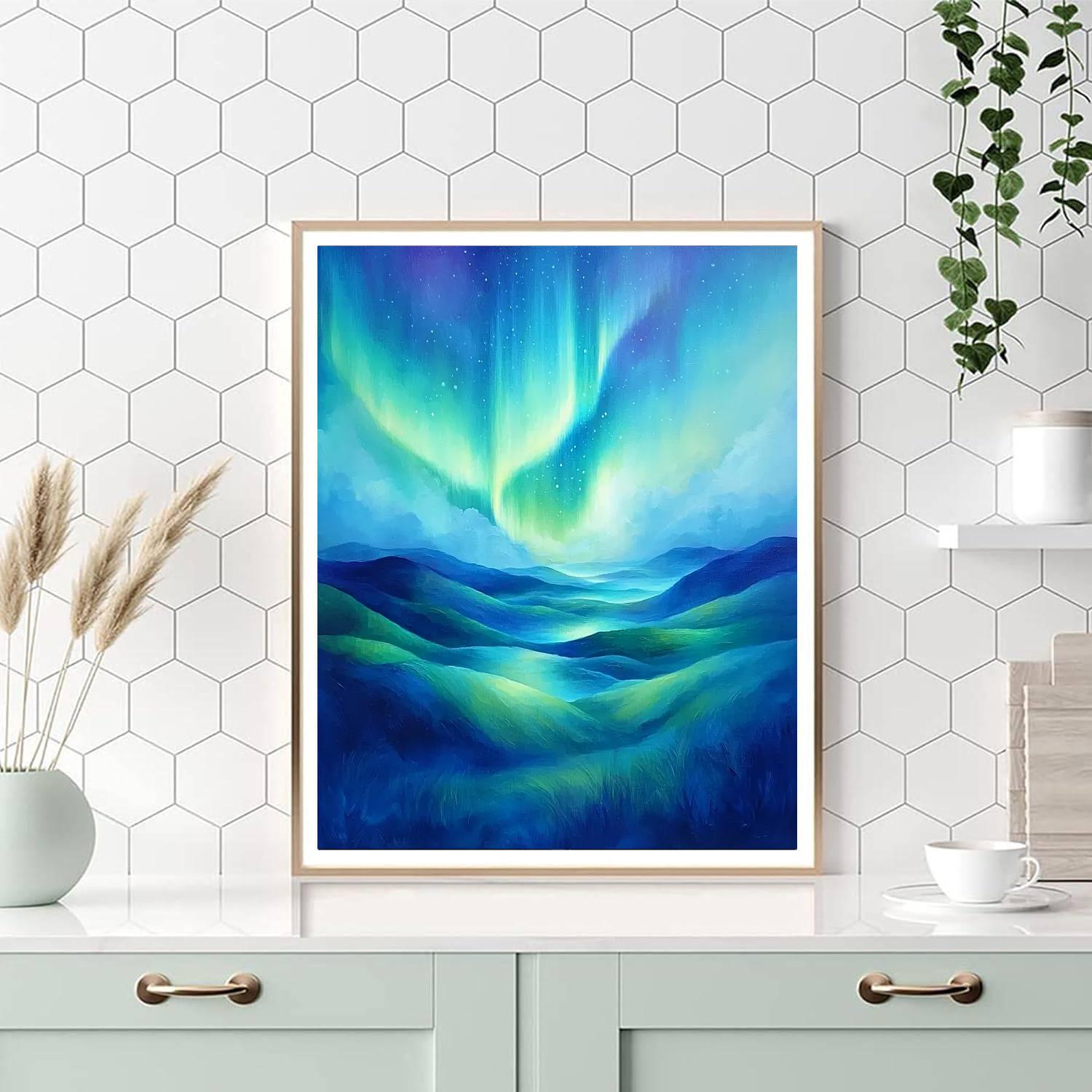 Yves Tanguy Inspired Aurora Borealis Glow  Paint By Number