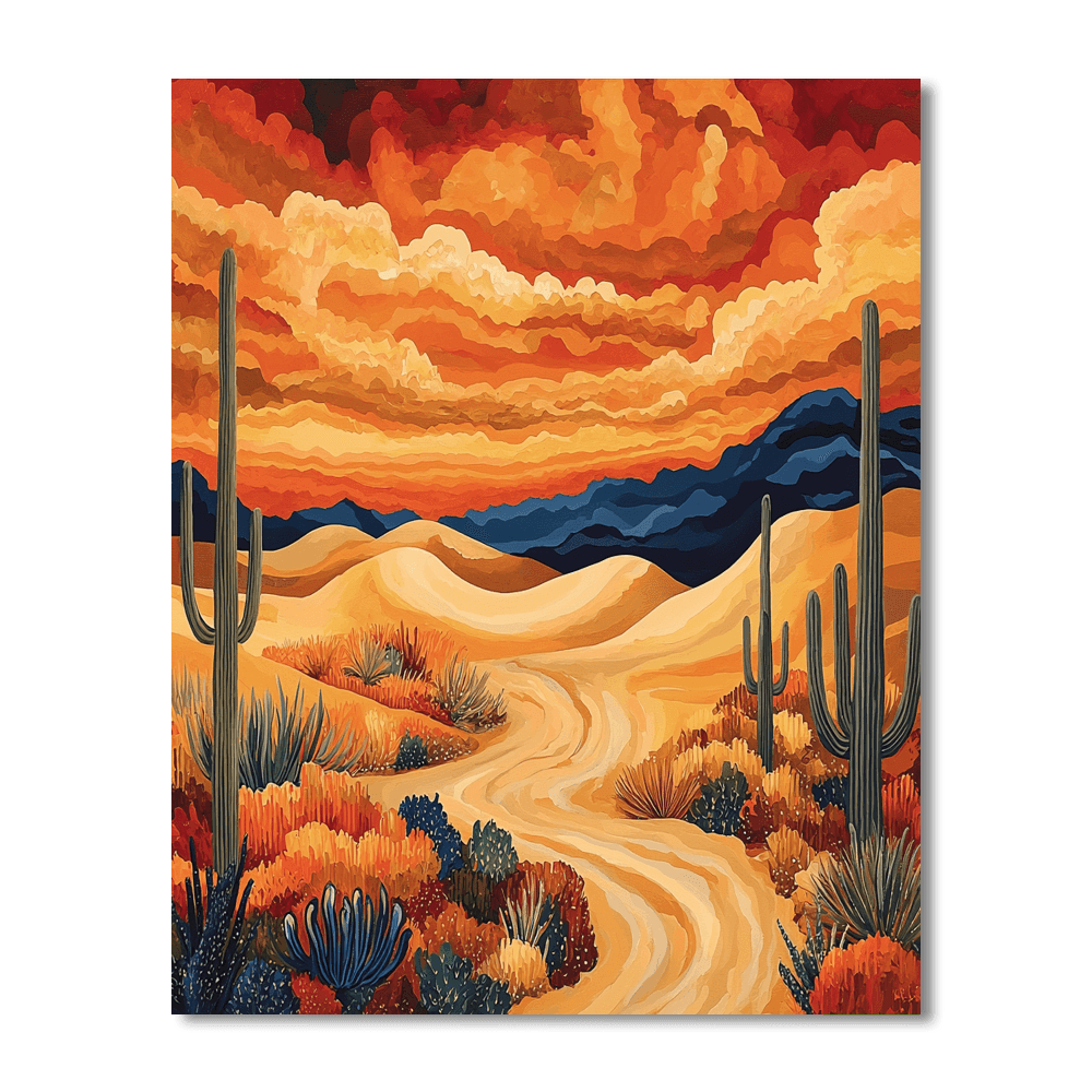 Georgia O'Keeffe Inspired Mysterious Desert Landscape  Paint By Numbers Kits