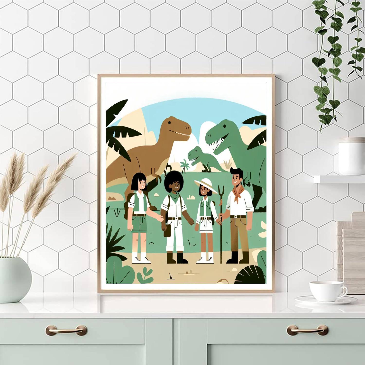 Daring Dinosaur Explorers Paint By Numbers Art