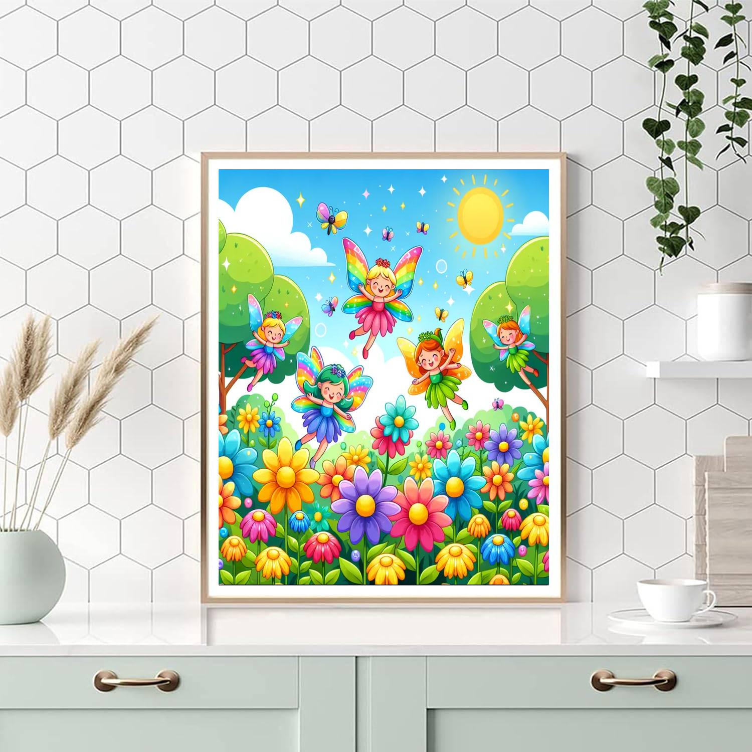 Joyful Fairy Adventure Paint By Numbers Art