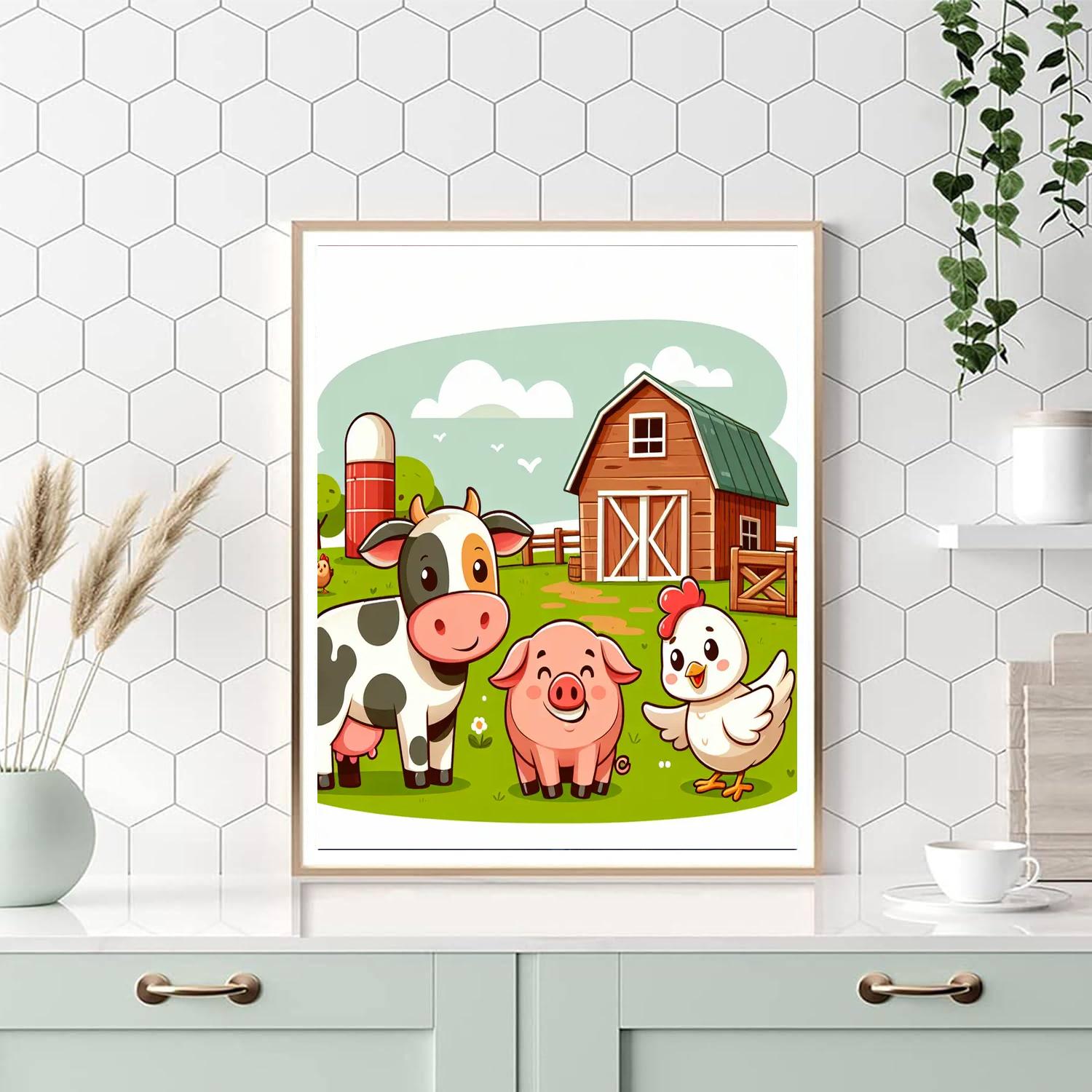 Harmonious Farmyard Number Painting