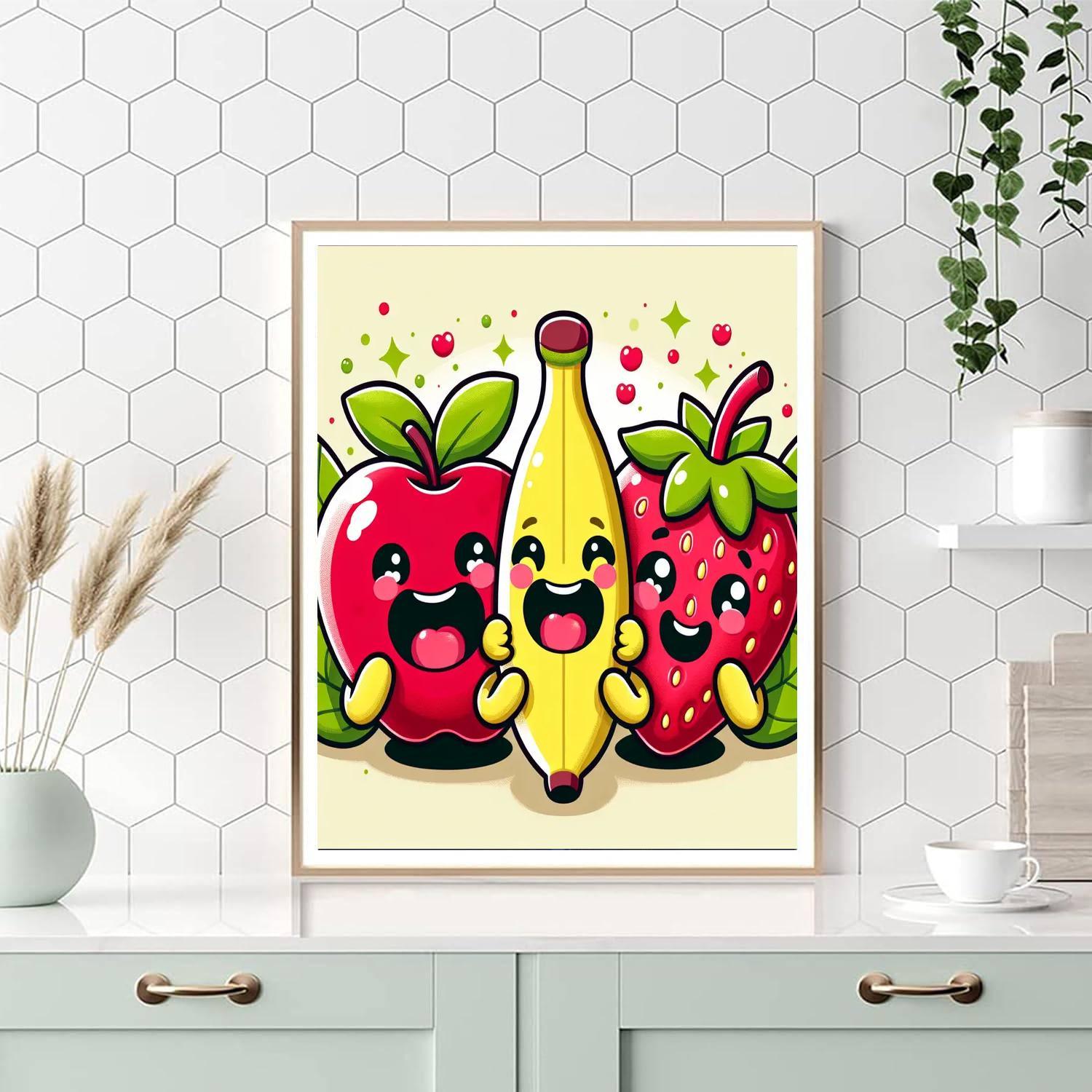 Joyful Fruit Friends Number Painting
