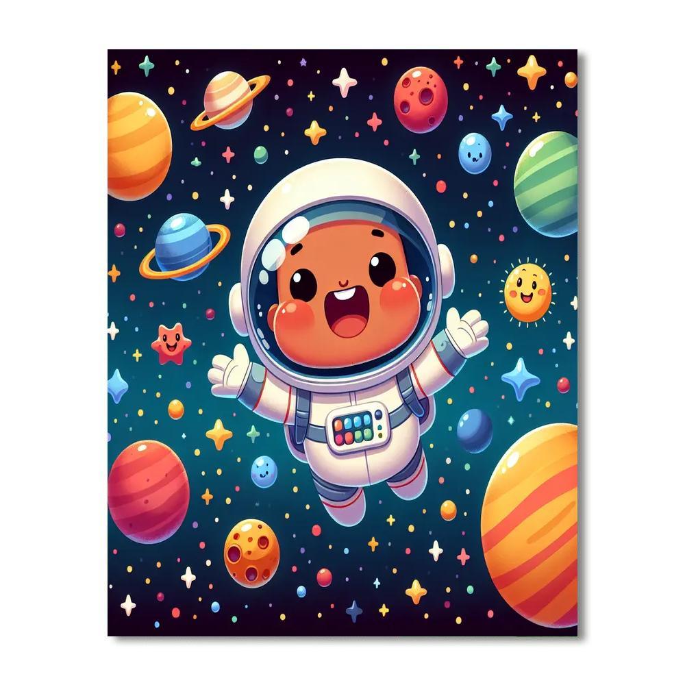 Starlit Cosmic Voyage Number Painting