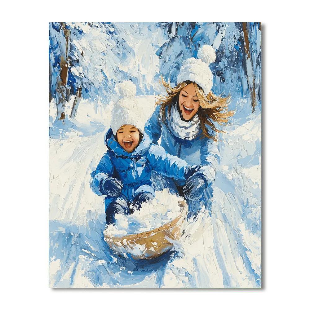 Mommy And Me In The Snow Paint By Number