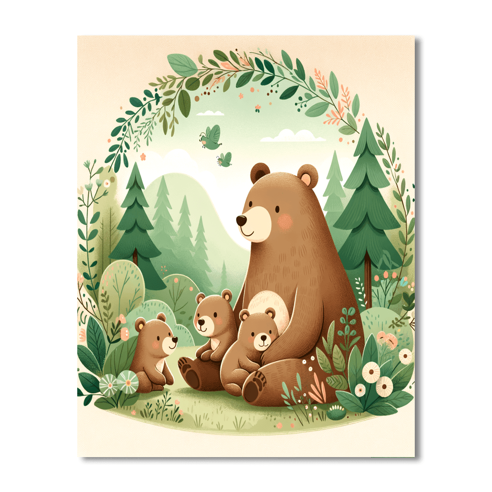 Friendly Animal Family Paint By Numbers Art