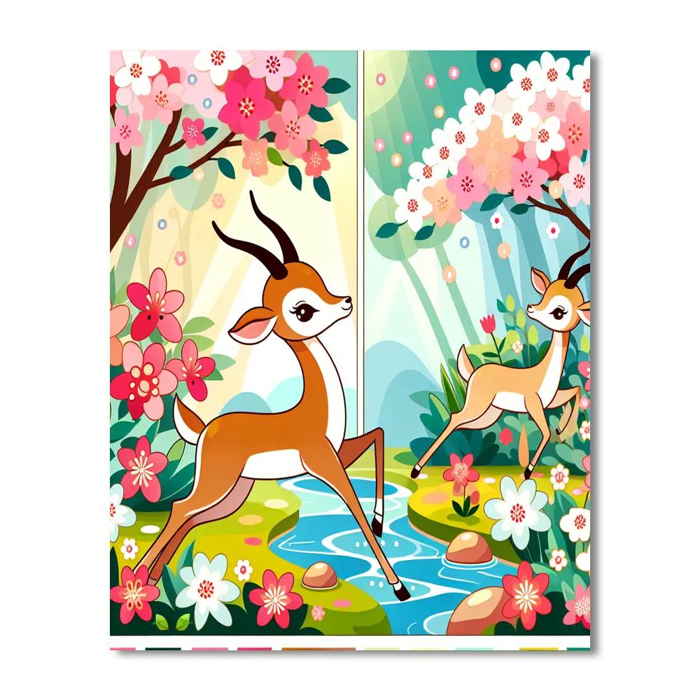 Garden Gazelle Gala Numbered Painting Kits