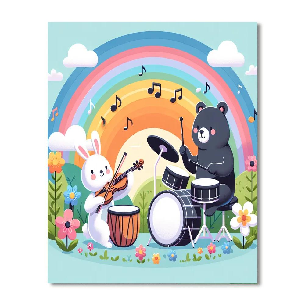 Friendly Animal Orchestra Painting Number Kit