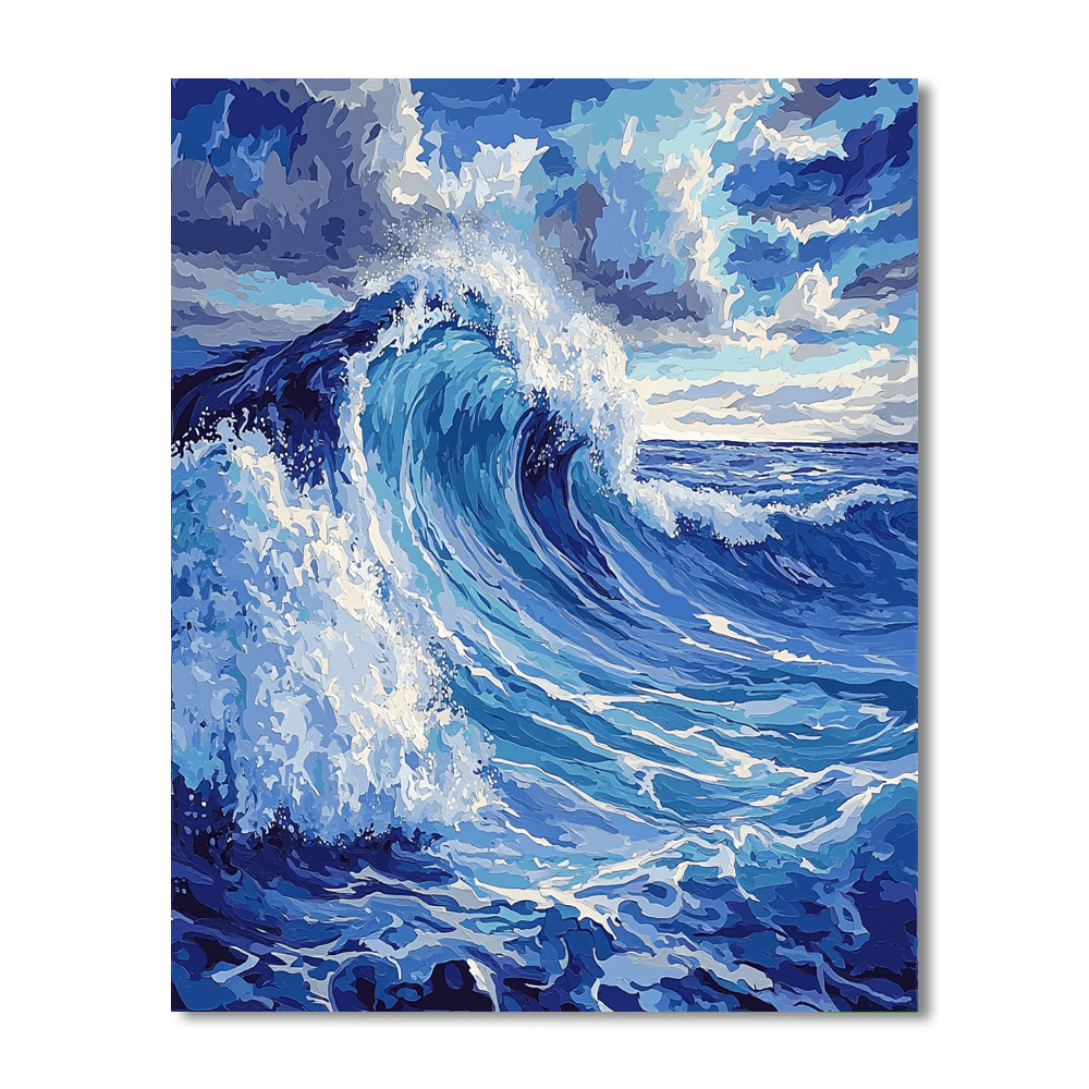 Hokusai Inspired Ethereal Ocean Symphony  Paint By Numbers Art
