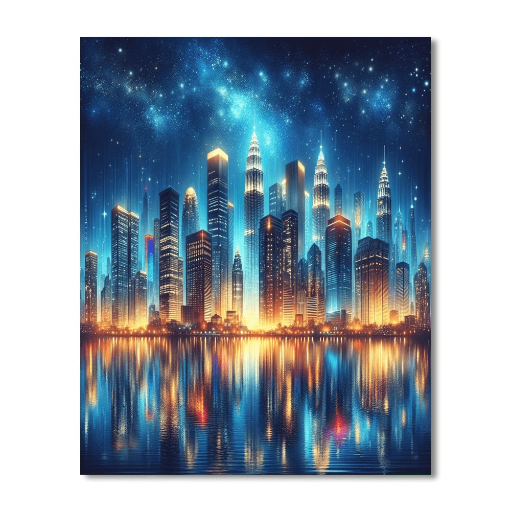 Dazzling City Skyline Painting By Numbers Kit