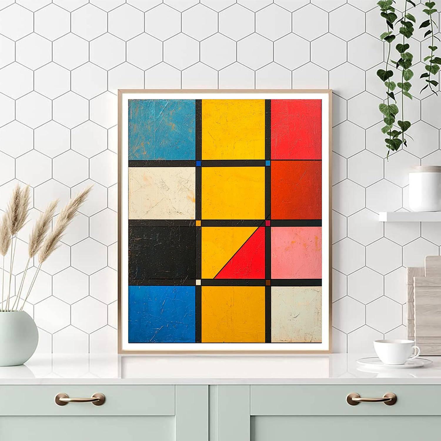 Piet Mondrian Inspired Jazz In Color  Painting By Numbers Kit
