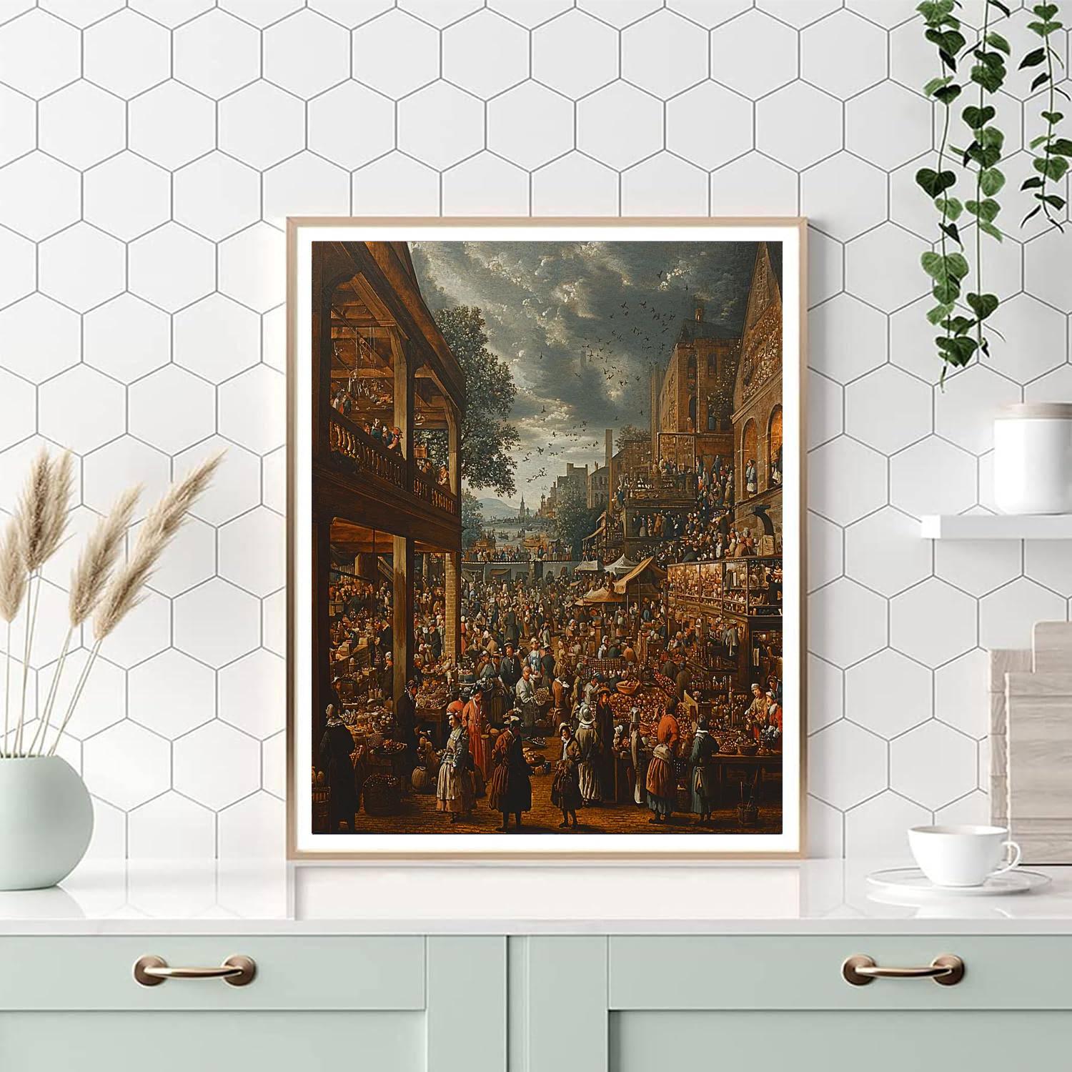 Hogarth Inspired Hogarth's Bustling Market  Number Painting
