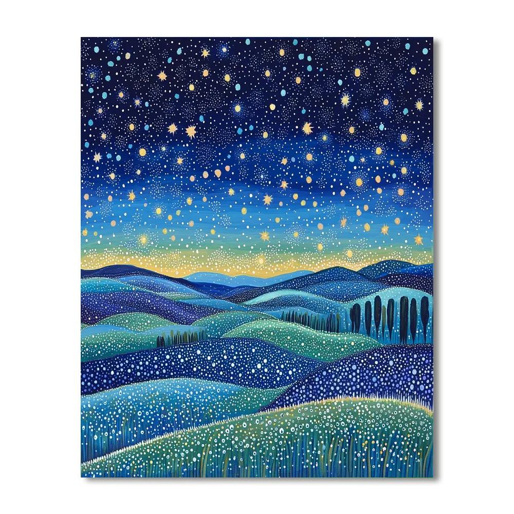 Georges Seurat Inspired Aurora Of The Cosmic Meadow  Paint By Numbers Kits