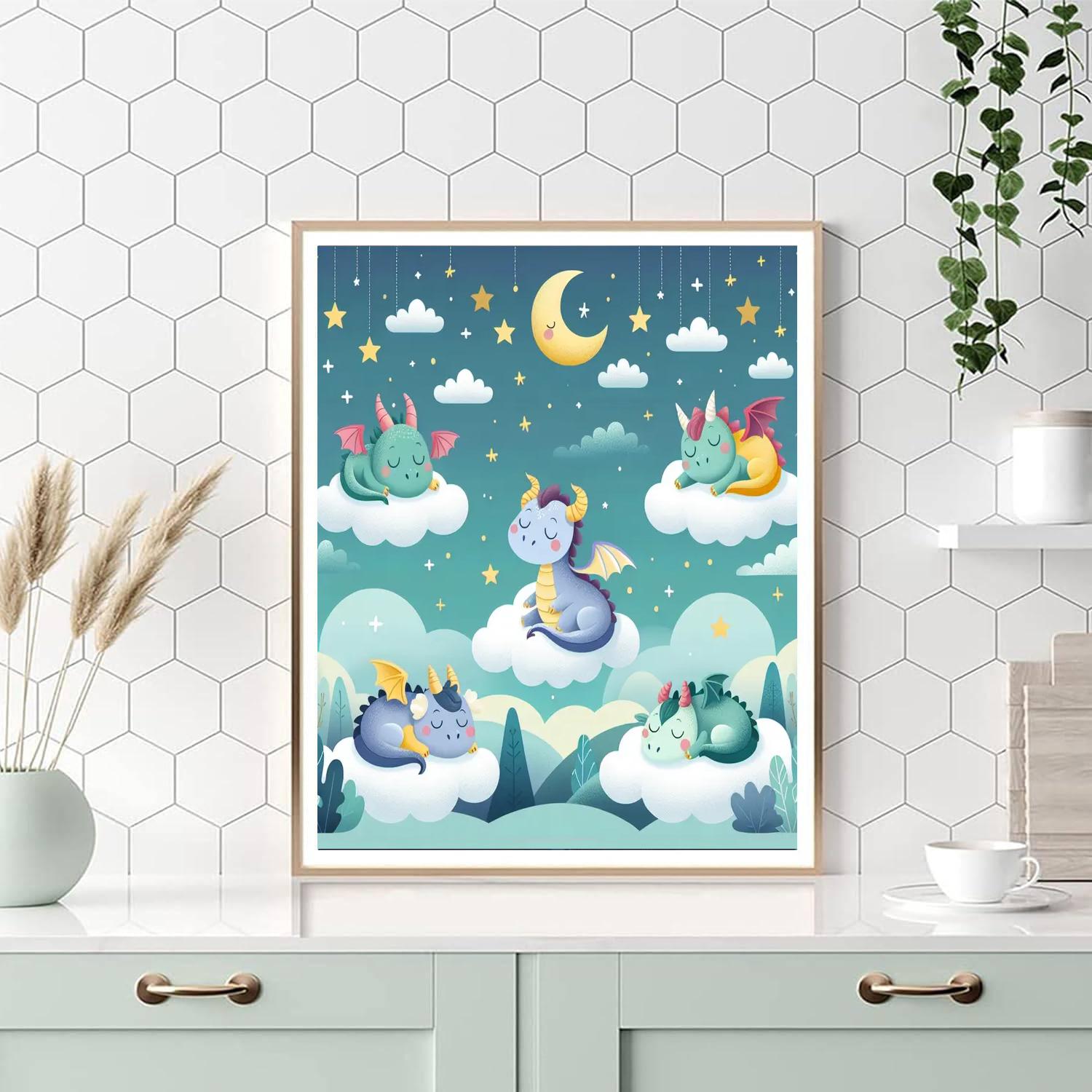 Dreamy Dragon Doze Numbered Painting Kits