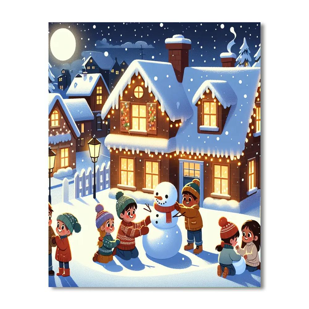 Cozy Winter Nights Number Painting