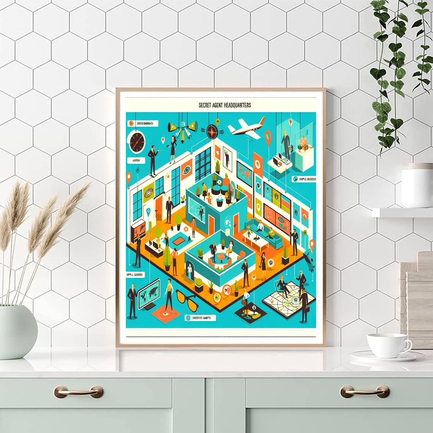 Secret Agent Hq Number Painting