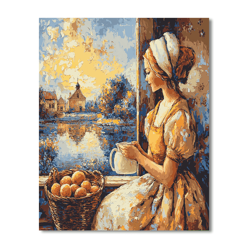 Johannes Vermeer Inspired Vermeer's Quiet Corner  Paint By Numbers Art