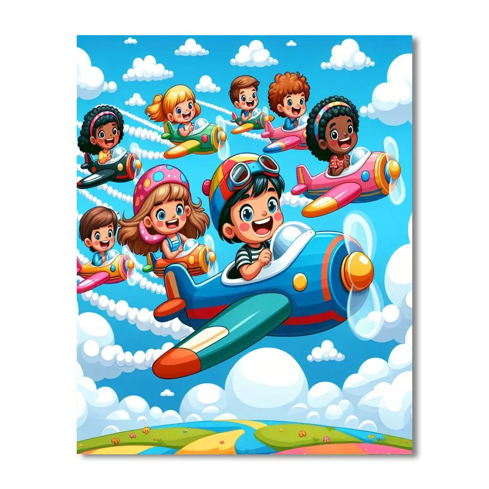 Pint-sized Pilots Paint By Numbers Art