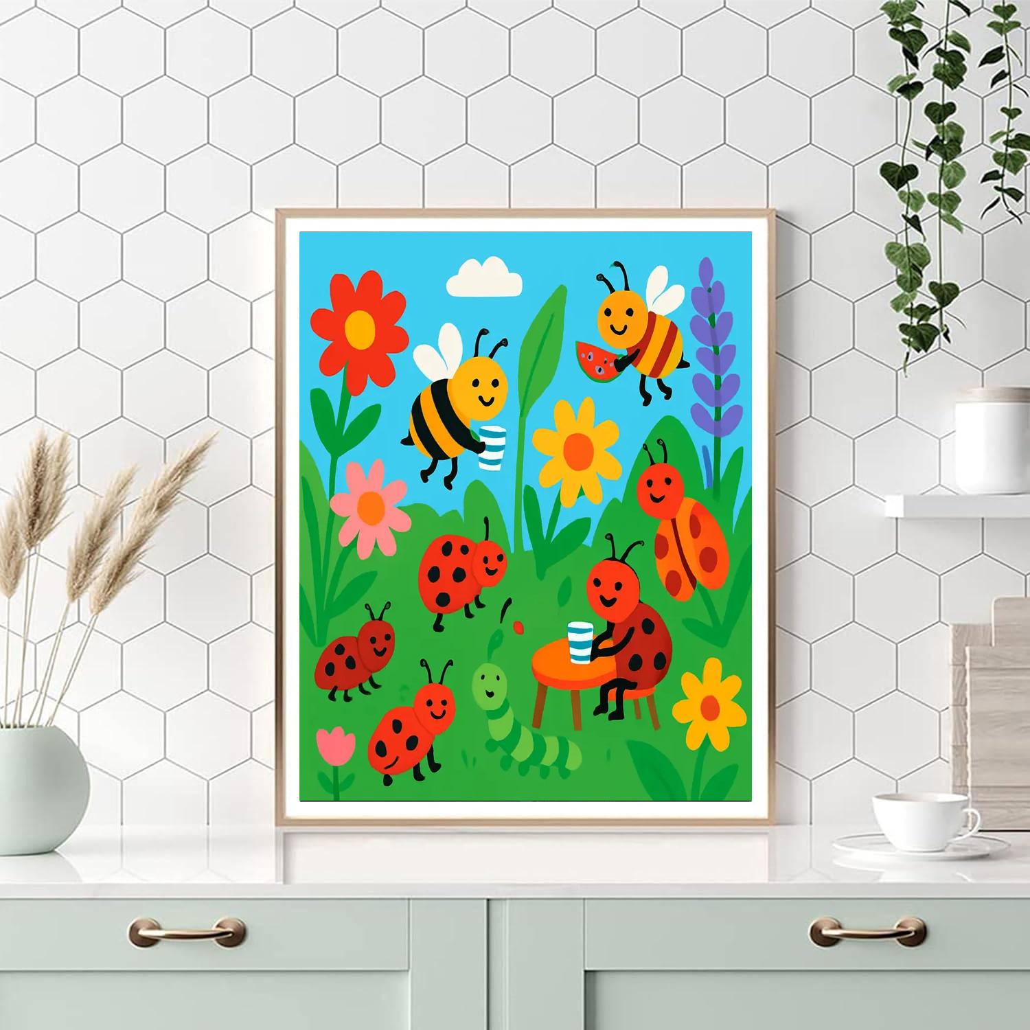 Buzzy Bee Garden Party DIY Paint By Numbers