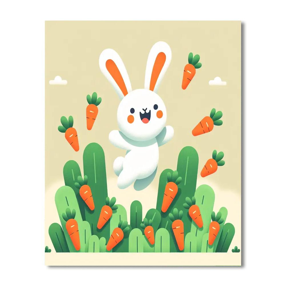 Bouncing Rabbit Paint By Numbers Art