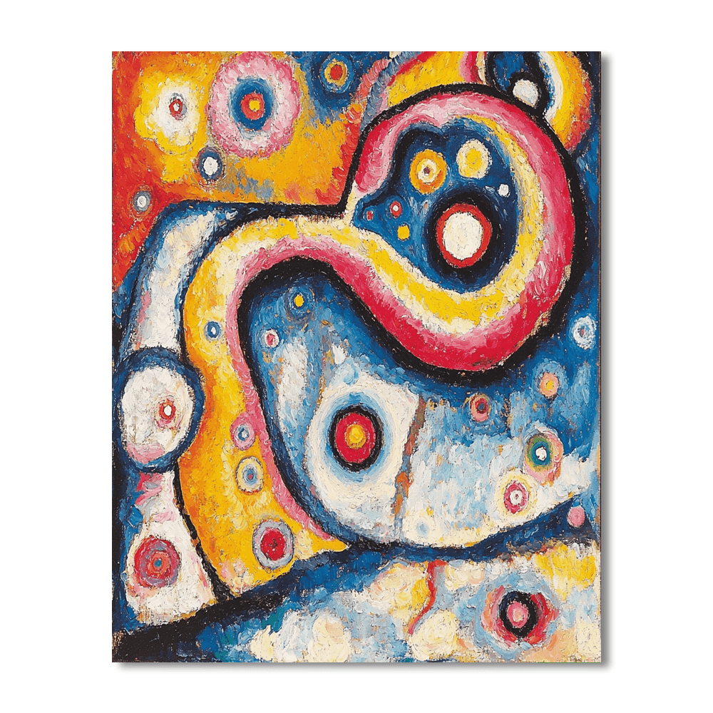Wassily Kandinsky Inspired Vibrant Symphony  Paint By Numbers Art