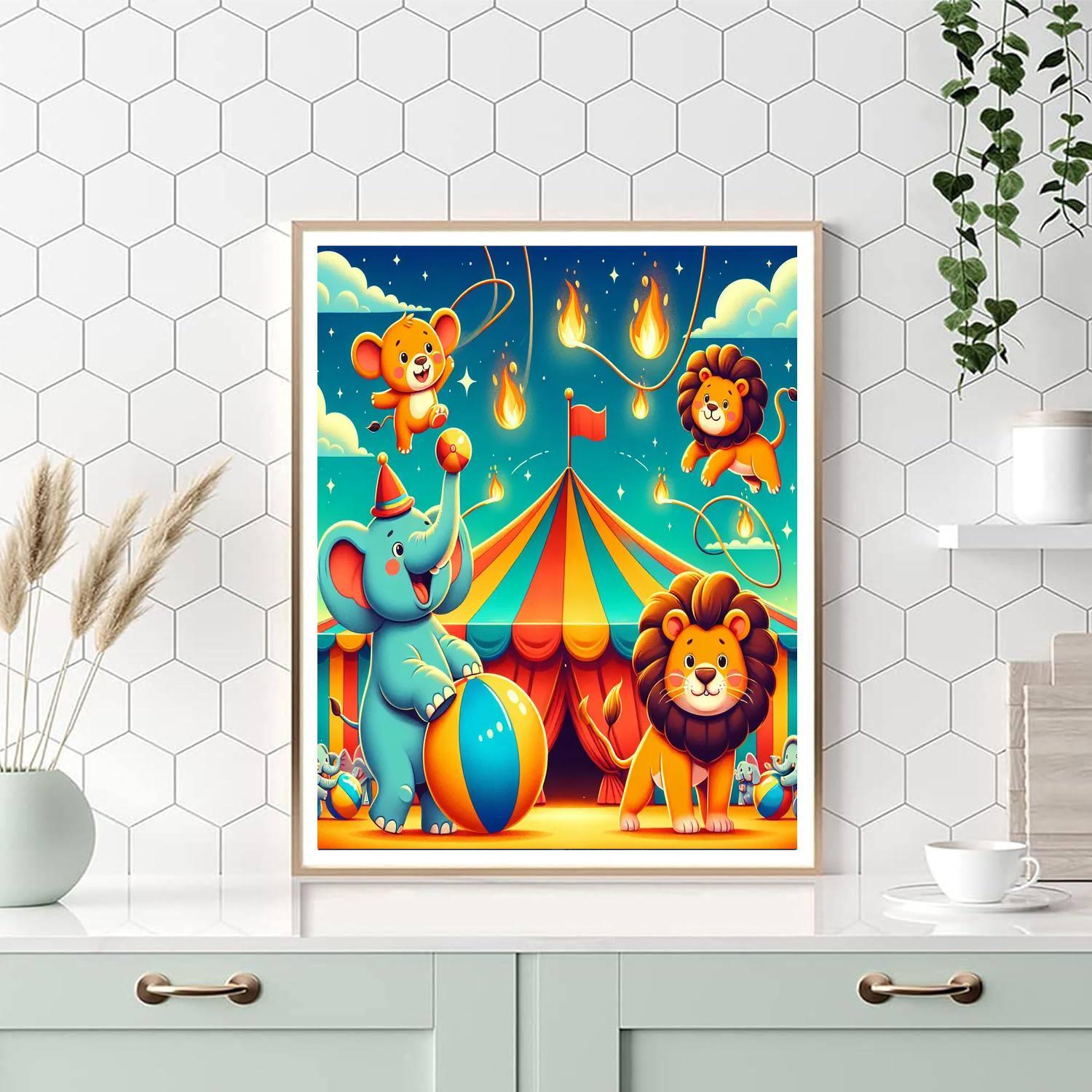 Cheery Circus Animals Numbered Painting Kits