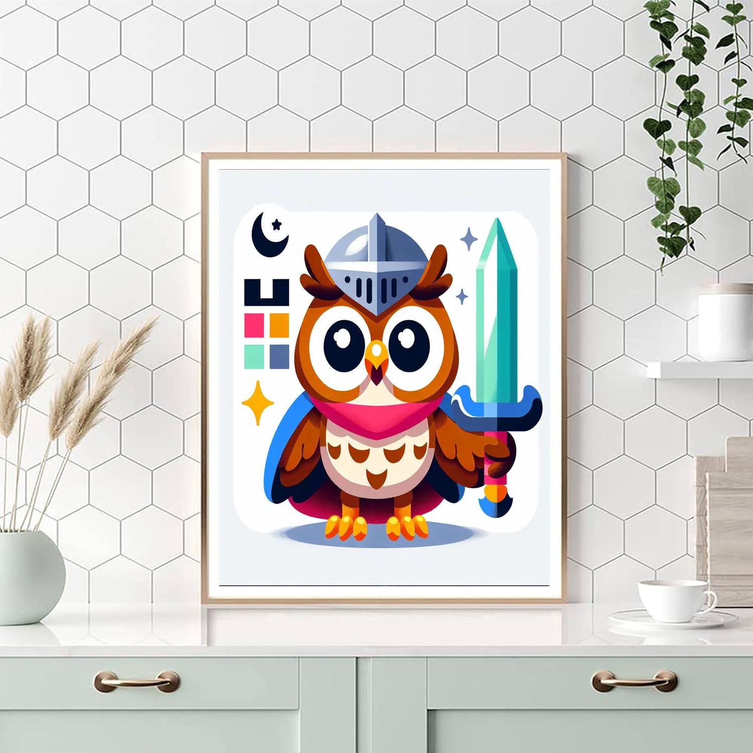 Brave Knight Owl Paint By Numbers