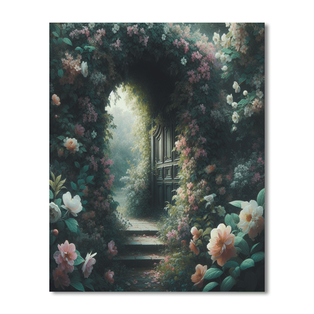 Secret Garden Gate Number Painting