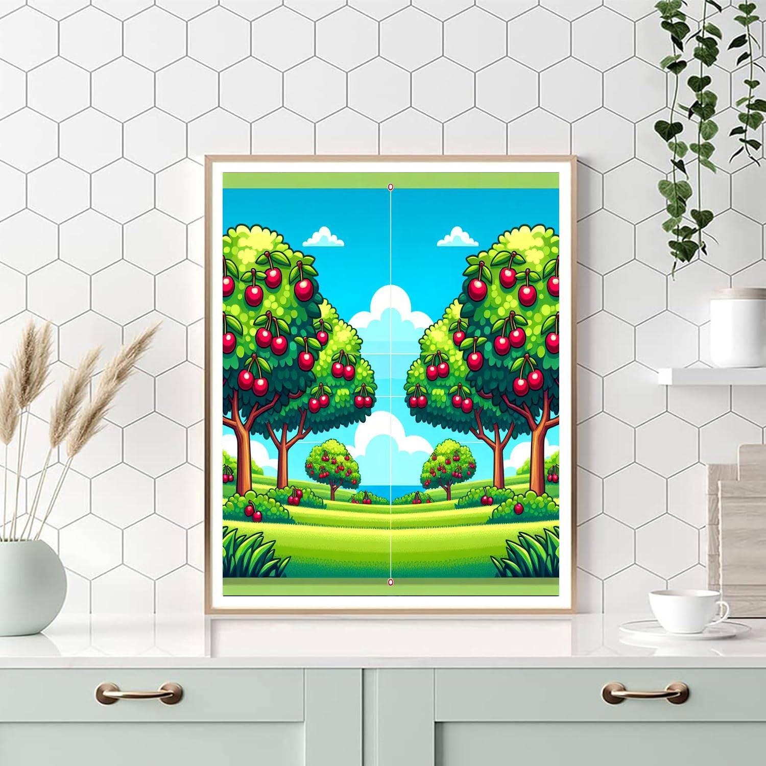 Charming Cherry Orchard Paint By Numbers Art