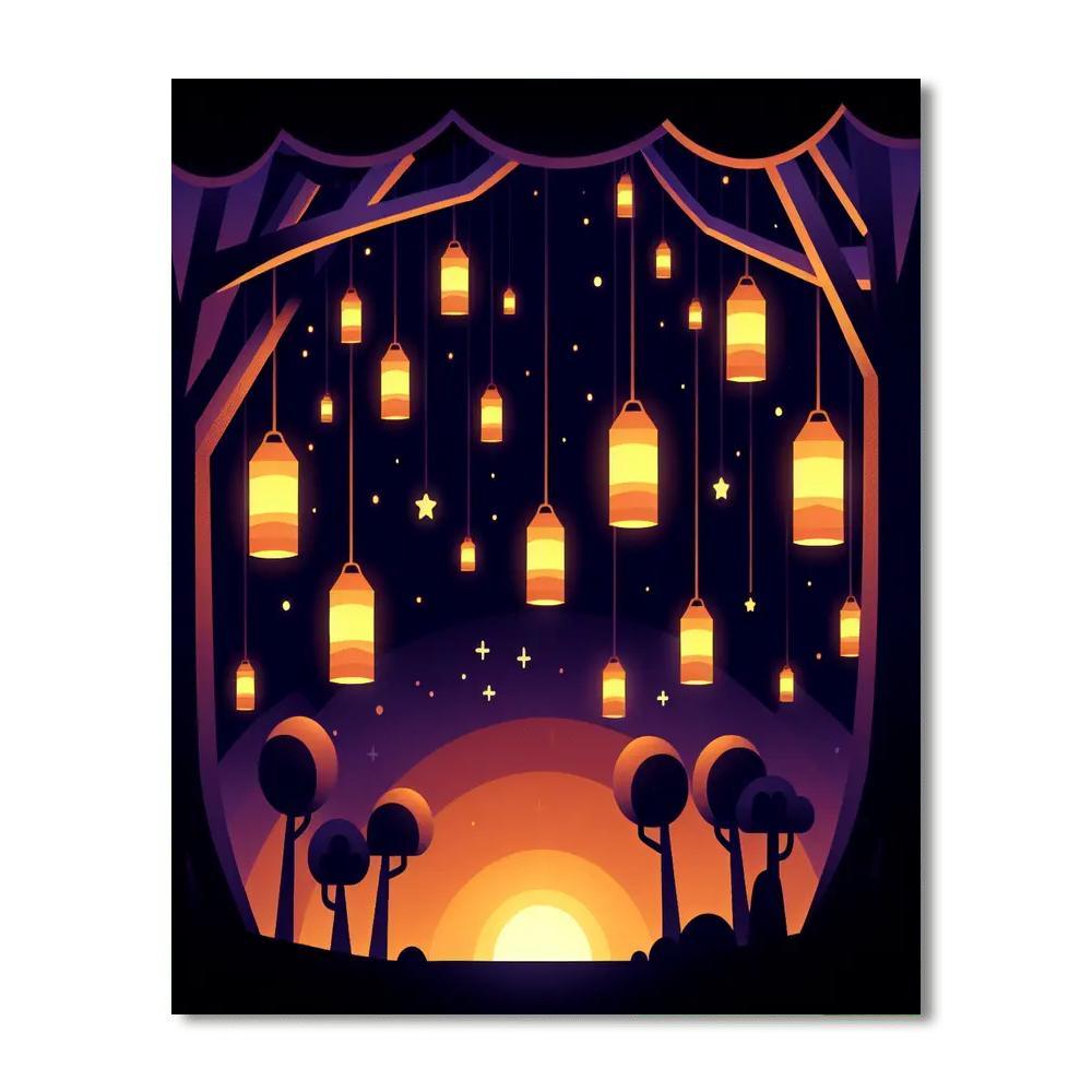 Lucky Lanterns Paint By Numbers Art