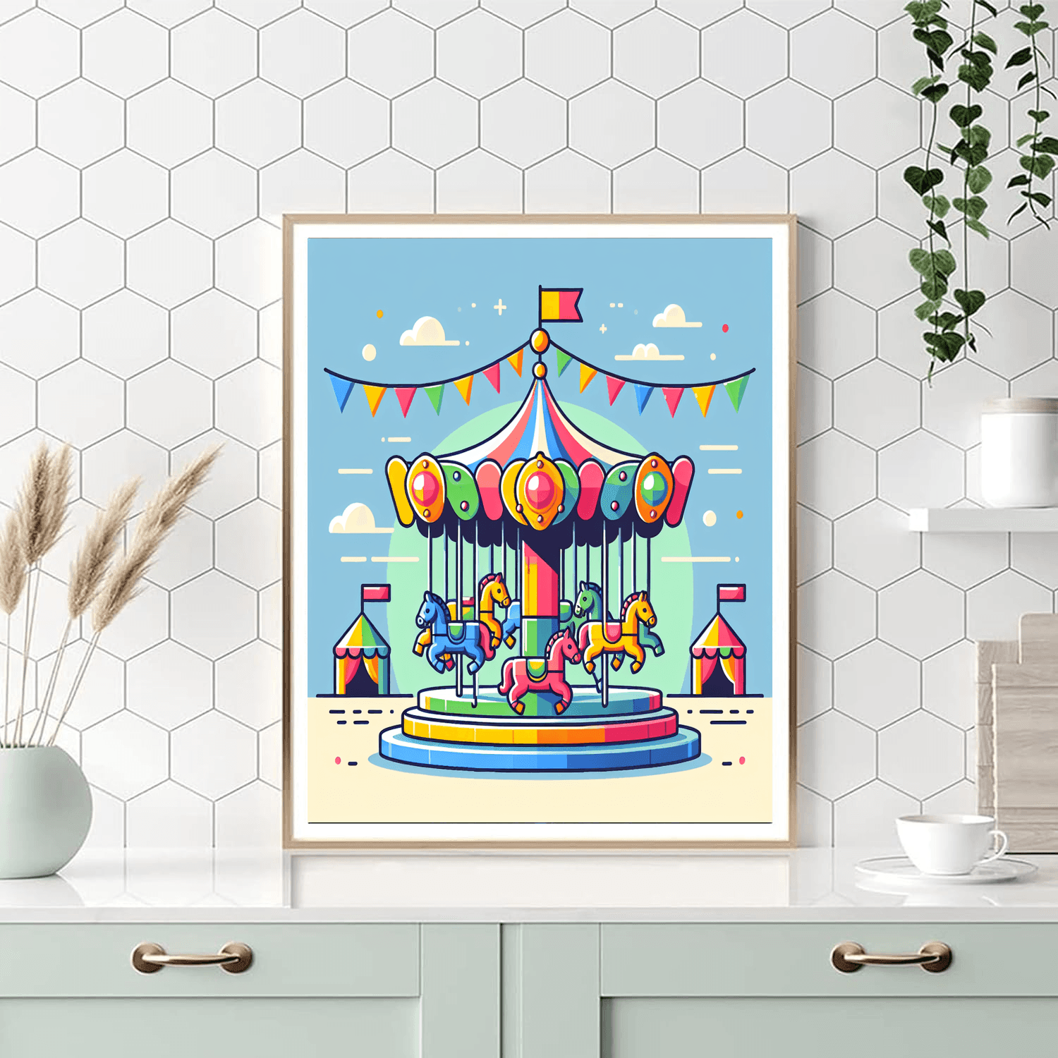 Fanciful Fairgrounds Number Painting