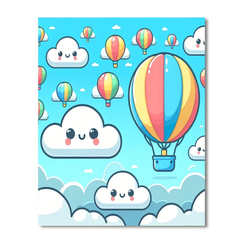 Whimsical Cloud Adventure Paint By Color