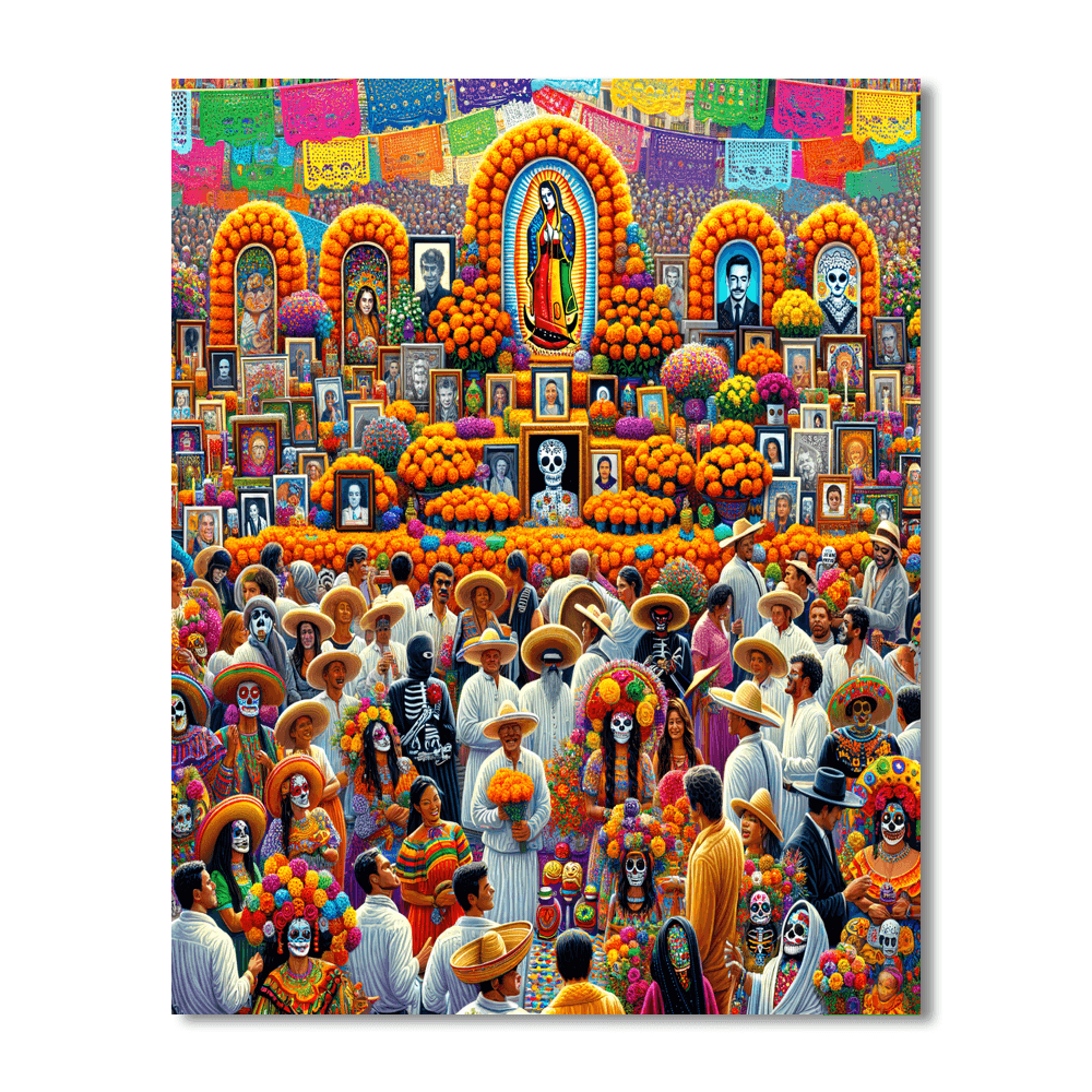 Oaxacan Day Of The Dead Festival Painting By Numbers Kit