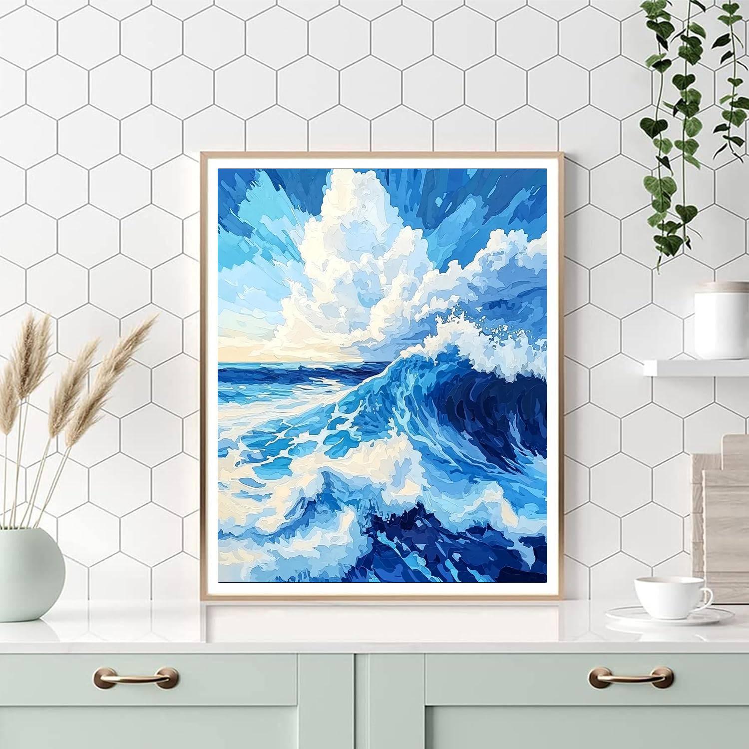 Michelangelo Inspired Majestic Tides  Paint By Color