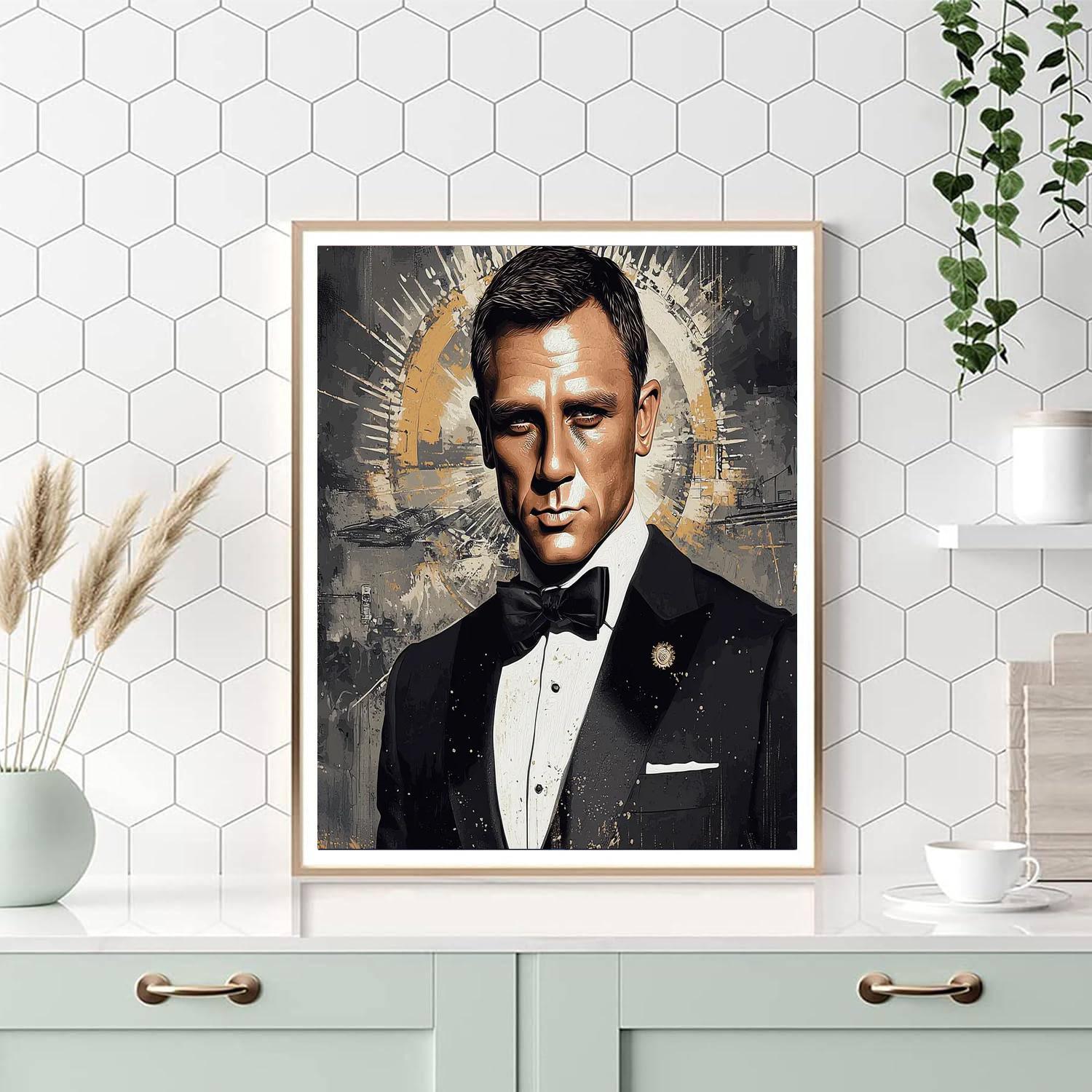Daniel Craig: The James Bond's Daring Pursuit Number Painting