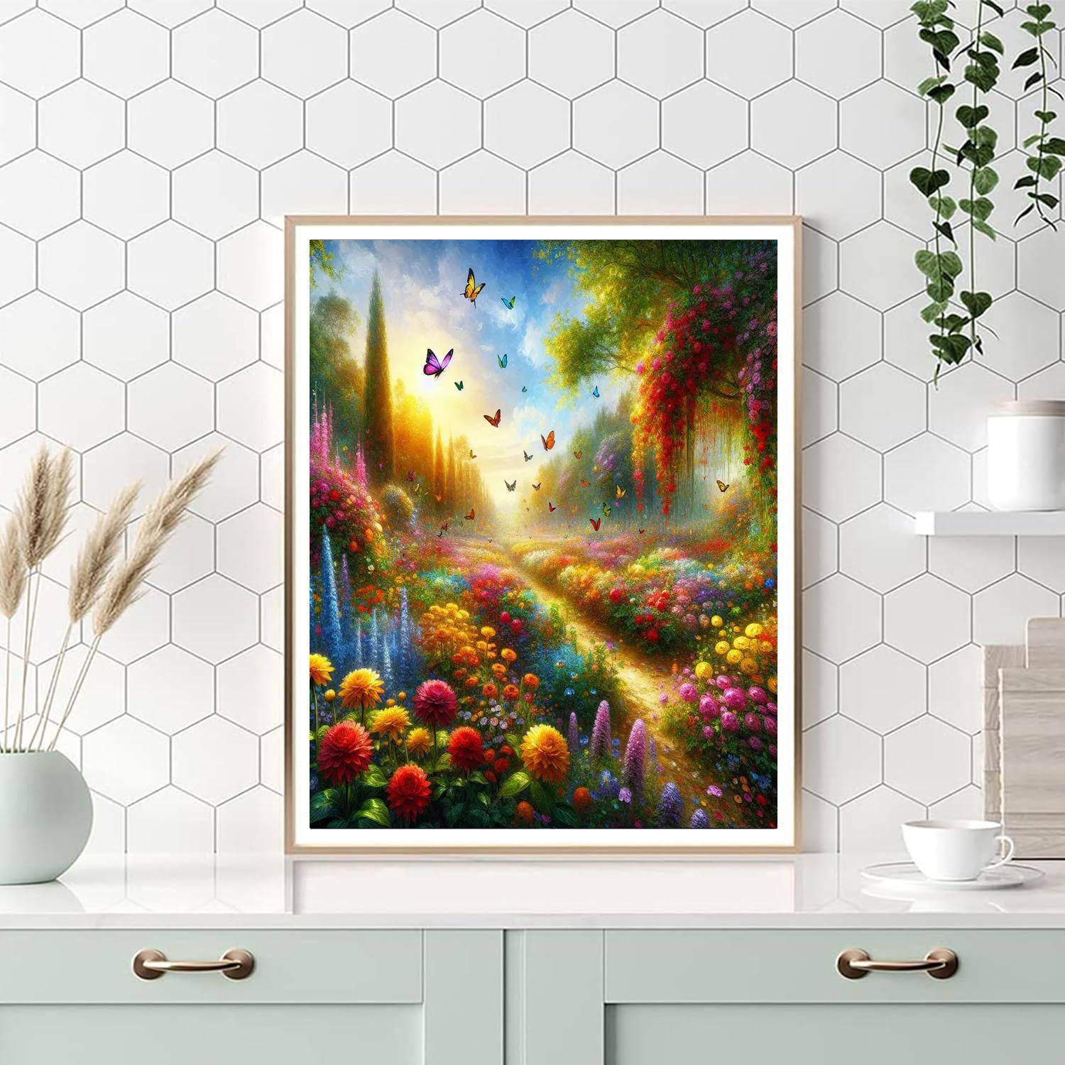 Luminous Butterfly Garden Painting Number Kit