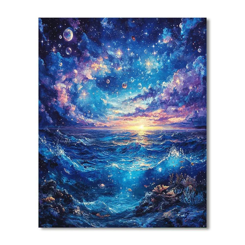 Salvador Dalí Inspired Cosmic Ocean Adventure  Painting By Numbers Kit