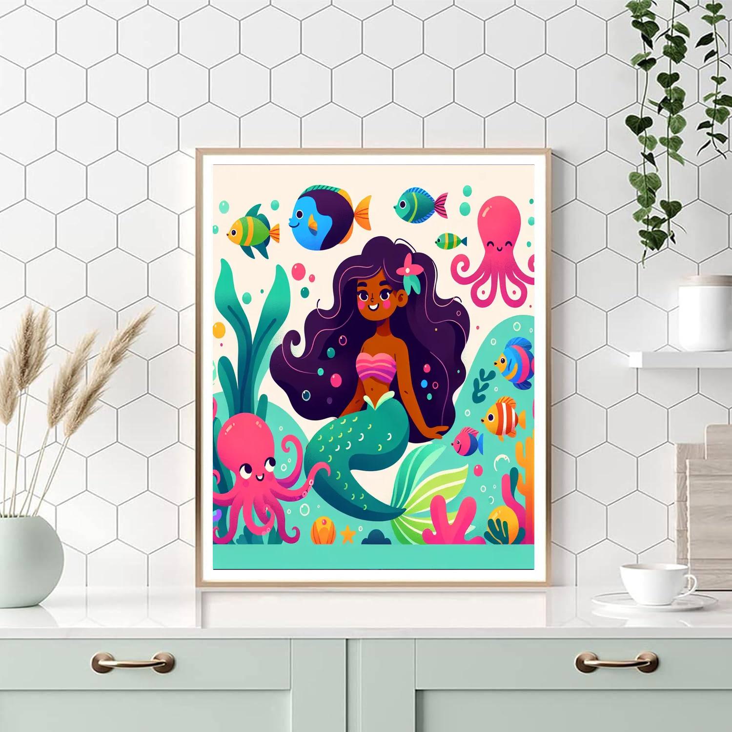 Underwater Mermaid Party Numbered Painting Kits